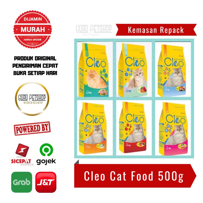 Cleo Cat Food 500g Makanan Kucing Cleo Kitten Adult 500gr