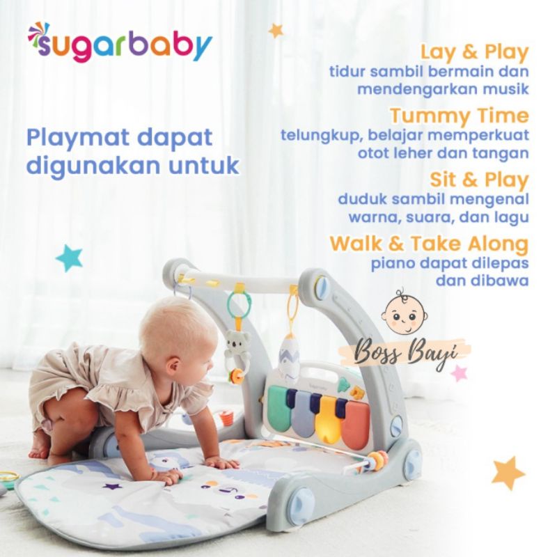 SUGARBABY - 2in1 Baby Walker + Playmat / Dua Fungsi Alat Bantu Jalan dan Alas Bermain Bayi