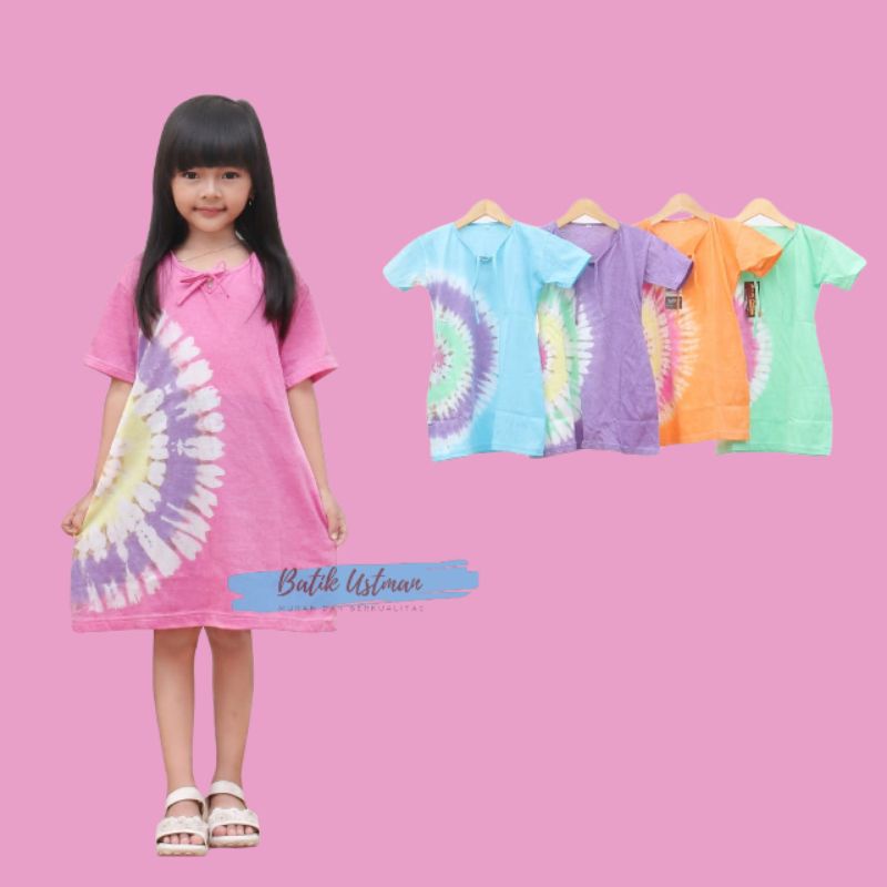 DASTER KAOS PELANGI ANAK PEREMPUAN UMUR 1-10 TAHUN BAJU DRESS ANAK ANAK CEWEK