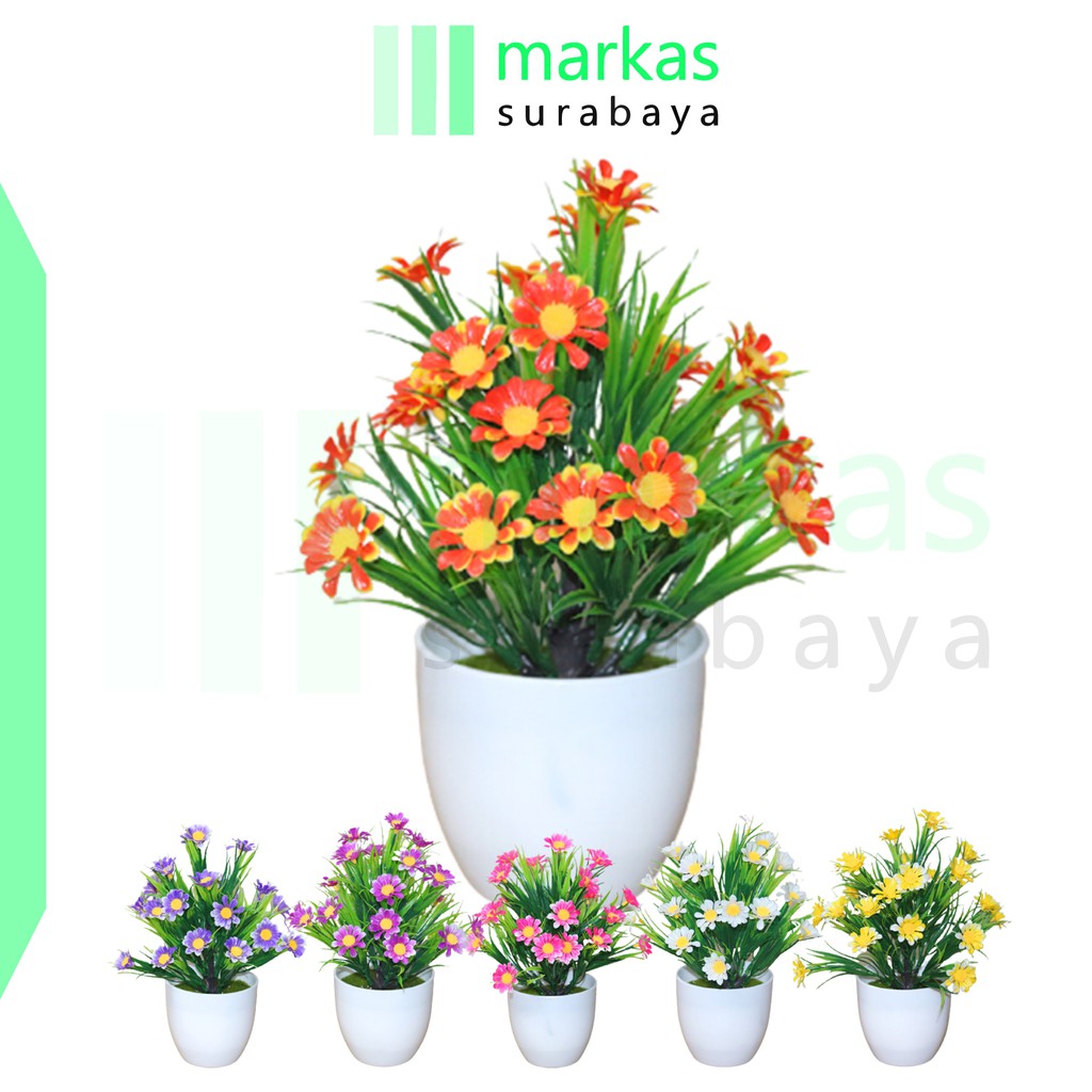 MARKAS PT32 Pot Tanaman Hias Bunga Hias Plastik Pot Bongsai Artificial Flower Decoration