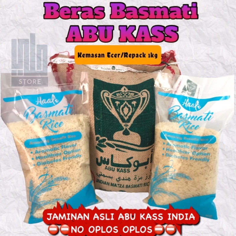 

BERAS BASMATI ABUKASS 1kg ASLI INDIA Repack Rice Sella Panjang Arab Abu Kass Bhasmati abukas abu kas