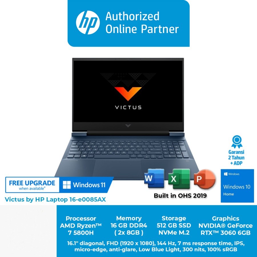 HP Victus 16-e0085AX Ryzen 7 5800H 16GB/512GB RTX 3060