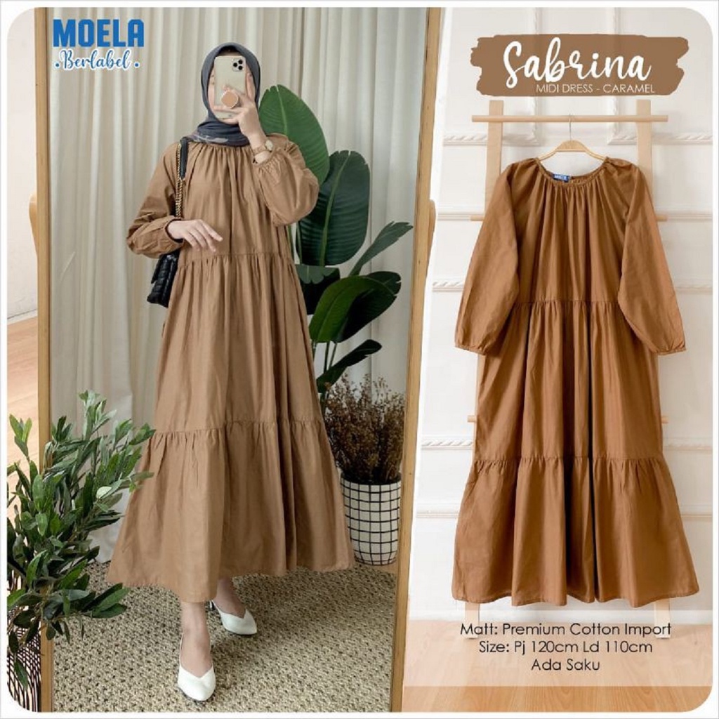 TERBARU BISA COD Sabrina Midi Dress Rayon  Mola Midi Dress Rayon Jumbo Terlaris modern style