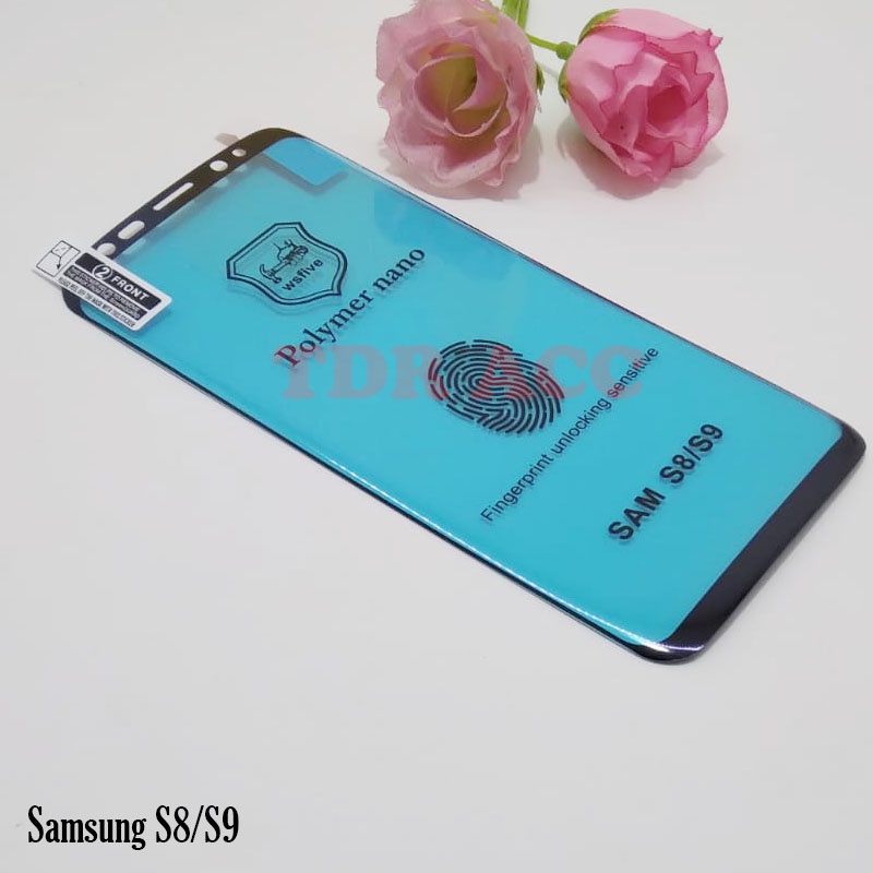 Polymer Nano - Tempered Glass Samsung S8 S9 S8 Plus S9 Plus S10 S10 Plus S20 S20 Plus S20 Ultra S21 S21 Plus S21 Ultra S22 S22 Plus S22 Ultra S23 S23 Plus S23 Ultra Anti Gores Full Cover
