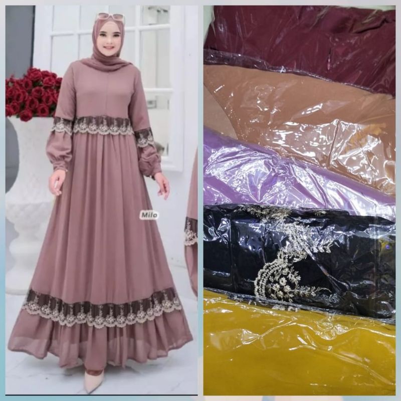 Gamis ceruty renda