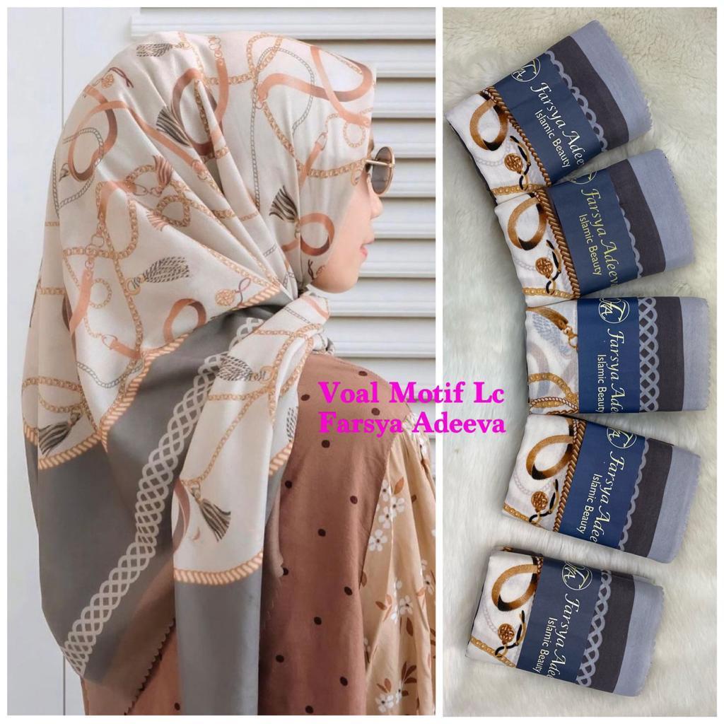 SEGI EMPAT MOTIF TERBARU HIJAB SEGI EMPAT MOTIF DEENAY  LASERCUT  TERMURAH DAN TERLARIS NAYLA HIJA'B-LONCENG CREAM