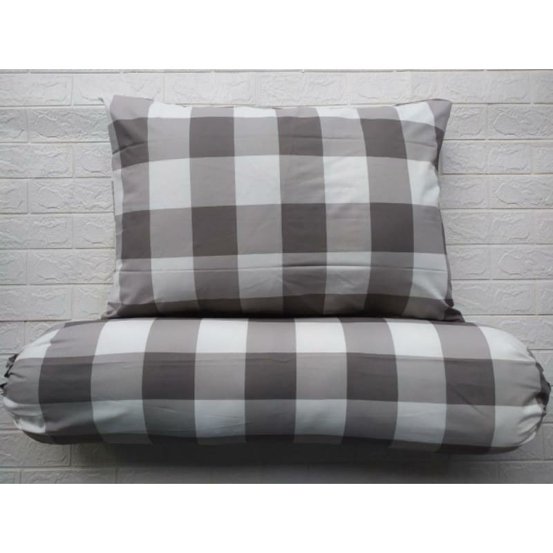 SARUNG BANTAL SARUNG GULING KOTAK-KOTAK MINIMALIS SIZE 50x70 (48x68) / SARBAN AESTHETIC SPREI MOTIF