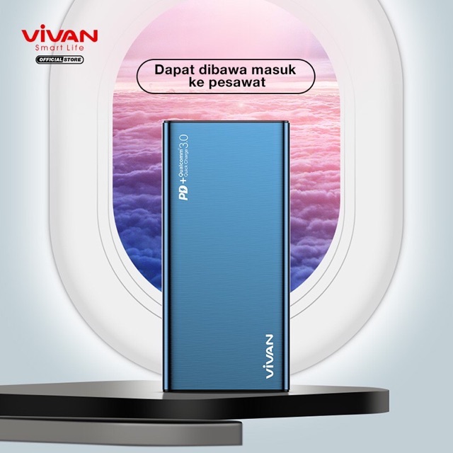 ORIGINAL Powerbank VIVAN VPB - F10S M10 H15 H20 10000mAh Dual USB Two Way 18W Quick Charge 2 Input 3 Output