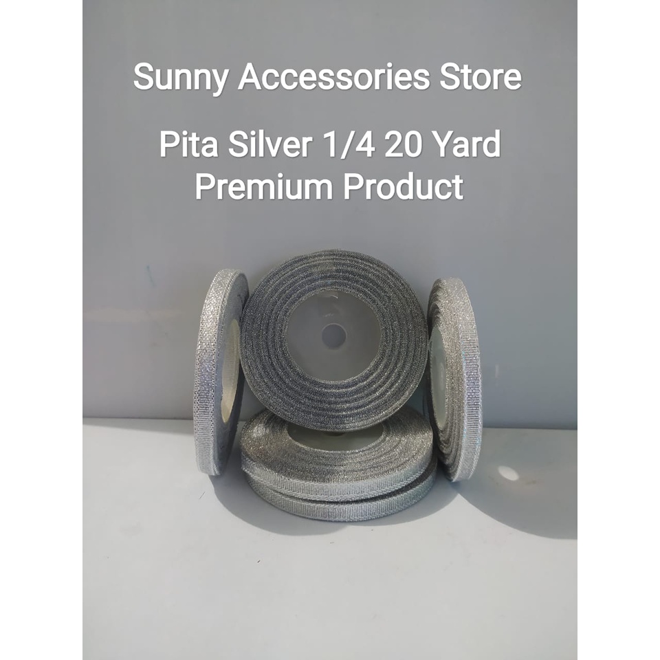 

Pita Glitter Silver 1/4 Inch 20 Yard Premium Product (Per 1 Rol)