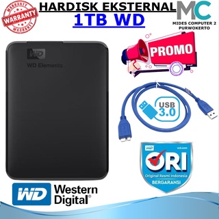 Hardisk Harddisk HDD Eksternal External 2.5” 1 TB Wd Elements Usb 3.0