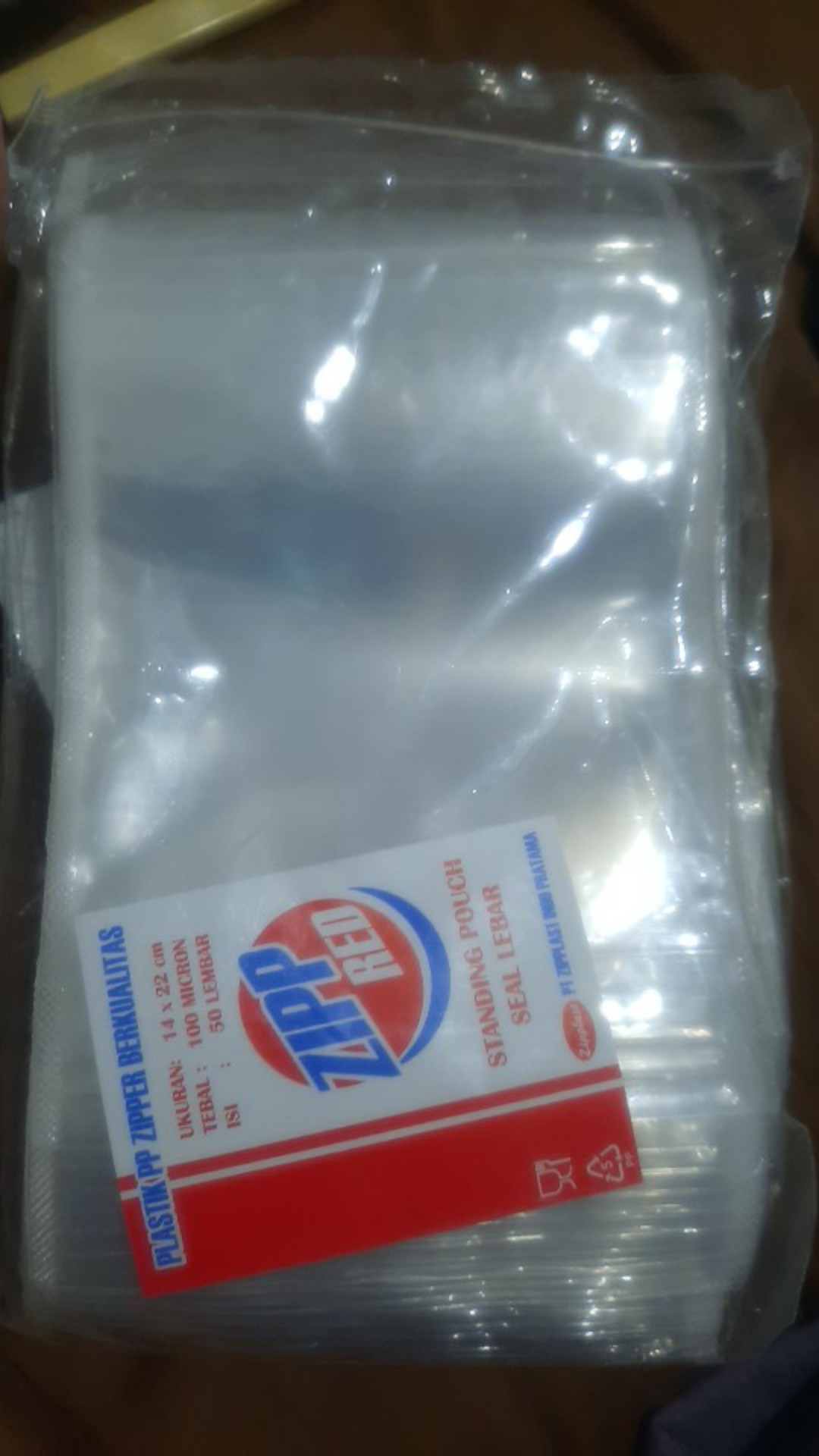 Pack Standing Pouch 14x22 14 X 22 Double Seal Ziplock Plastik Klip Kemasan Berdiri Bening Transparan