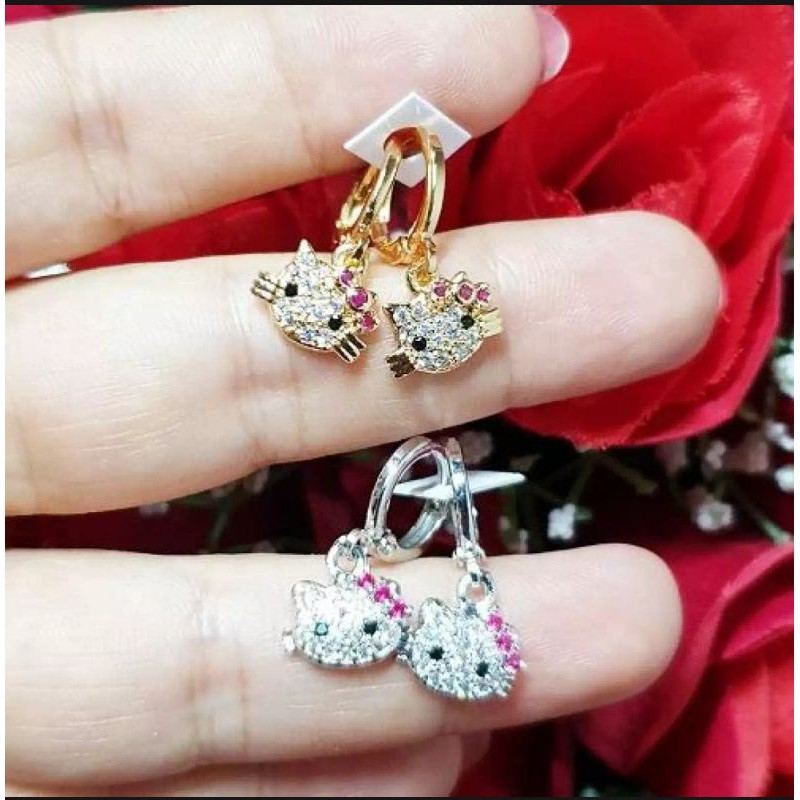 Anting anak kitty mata gold/ silver