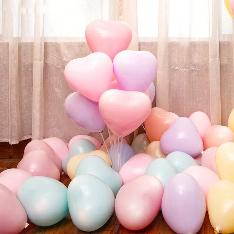 Balon Latex Love 12 Inch / Balon Bentuk Hati / Balon Heart / Balon Ulang Tahun / Balon Matt Heart Mix