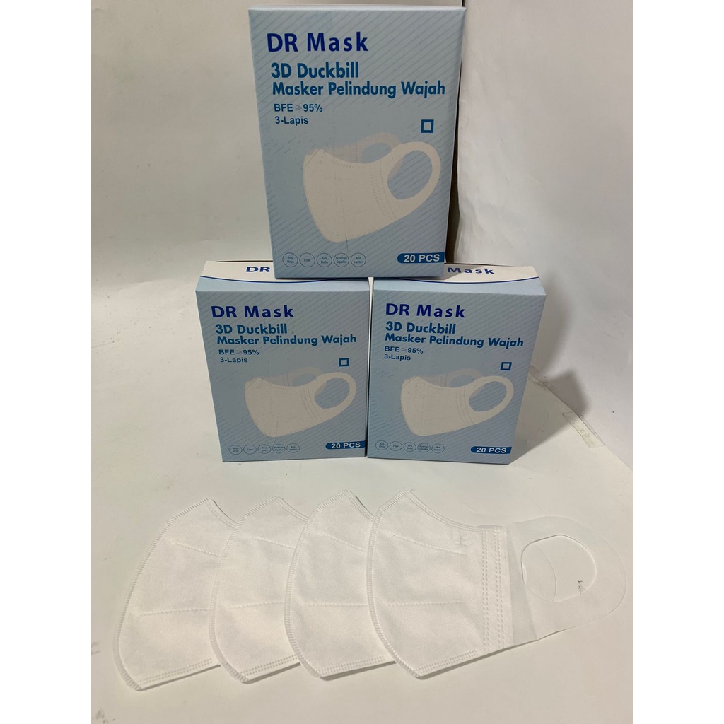 masker 3d duckbill 3ply dewasa 20pcs