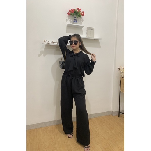 JOSHIN Nara Oneset Airflow - Set Blouse Cringkle - Setelan Panjang Kerja Wanita