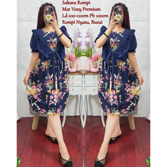 DRESS SAKURA ROMPI VOXY PREMIUM / DRESS KEKINIAN TERMURAH