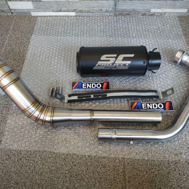 Knalpot Racing SC Project Vixion/R15/Xabre/Byson/Cb150r/Cbr150/Verza/Megapro/Sonic/Cs1/Satria Fu Dll-Hitam doff