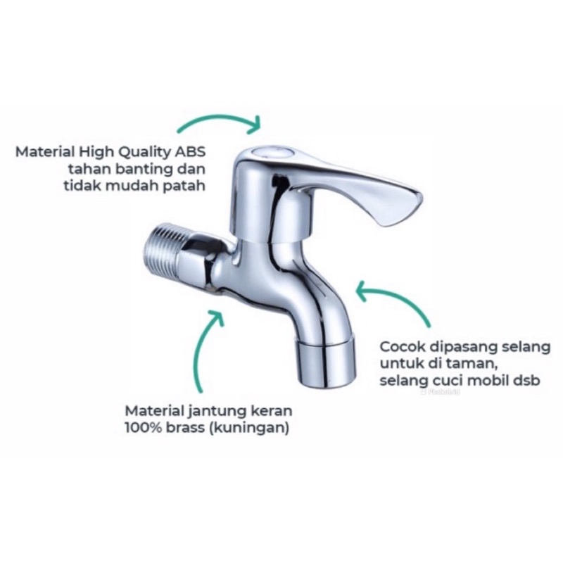 Kran Keran taman Kuningan 1/2 inc/ Kran tembok taman/ promo termurah keran taman selang/ keran taman kamar mandi