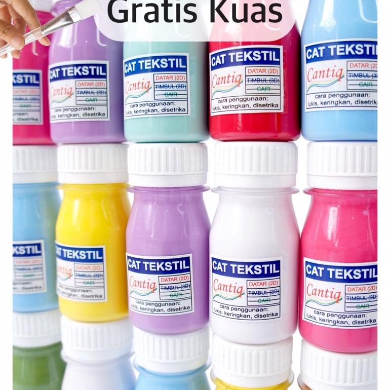 

((BISA COD)) Cat Kain, Cat Sepatu, Cat Kulit, Cat Kanvas Premium, Cat Tekstil Cantiq(40ml) Grosir Cat Jeans, Cat Kaos, Cat Tas, Cat Suede, Cat Topi, Cat Sutra, Textile paint, Fabric colour, Cat Repaint Waterbased, Permanen, Waterproof, Awet, Anti luntur