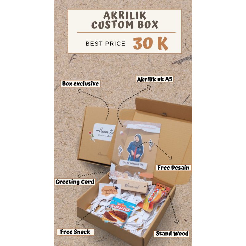 KADO WISUDA KADO UNIK| HAMPERS BOX Custom AKRILIK Graduation/Wisuda | Hadiah Wisuda | Graduation Gif