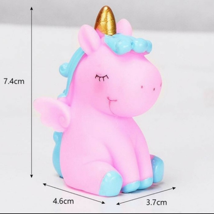 {{BISA COD}} Topper Kue Cake Ultah Unicorn / Hiasan Kue ulang Tahun - pink biru