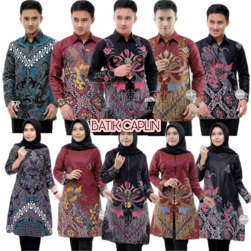 BATIK COUPLE KEMEJA TUNIK SHIBORI JUMPUTAN TERBARU size s_3L /HRB026 YELBOR