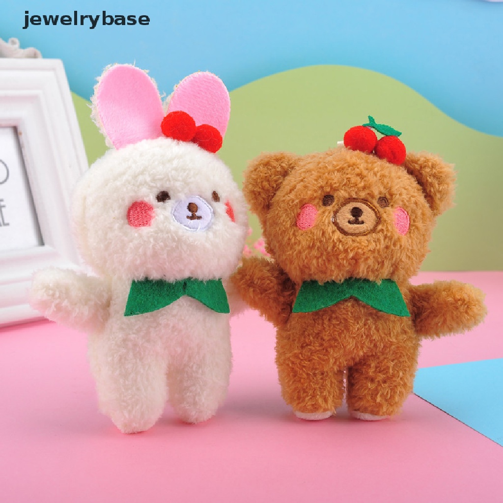 Perhiasan Bentuk Kartun Lucu Bahan Plush ​Gantungan Kunci Bentuk Boneka Kelinci / Beruang / Cherry Untuk Dekorasi Tas Ransel