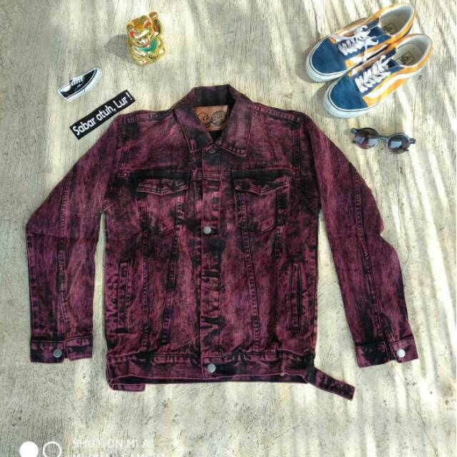 JAKET JEANS RED WASHED ORIGINAL 'CHEAP MONDAY'