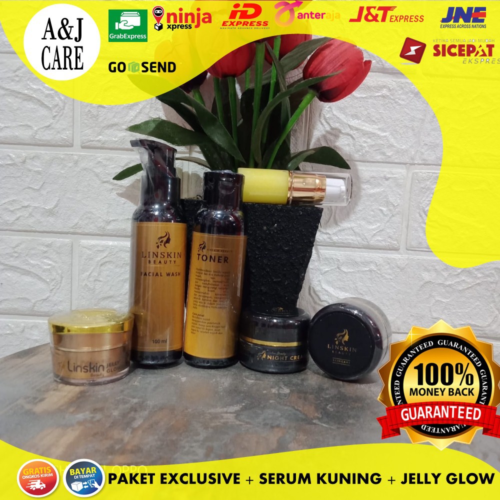 Linskin beauty skincare Paket Exclusive BPOM Perawatan Cream Pemutih Wajah Glowing (Eceran)