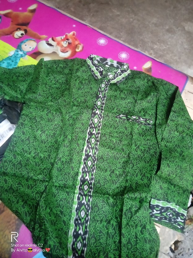 Kemeja Batik Pria Lengan Panjang Size M L Xl Xxl  Bswart Batik Hrb026 Kenongo Hem Panjang Pada