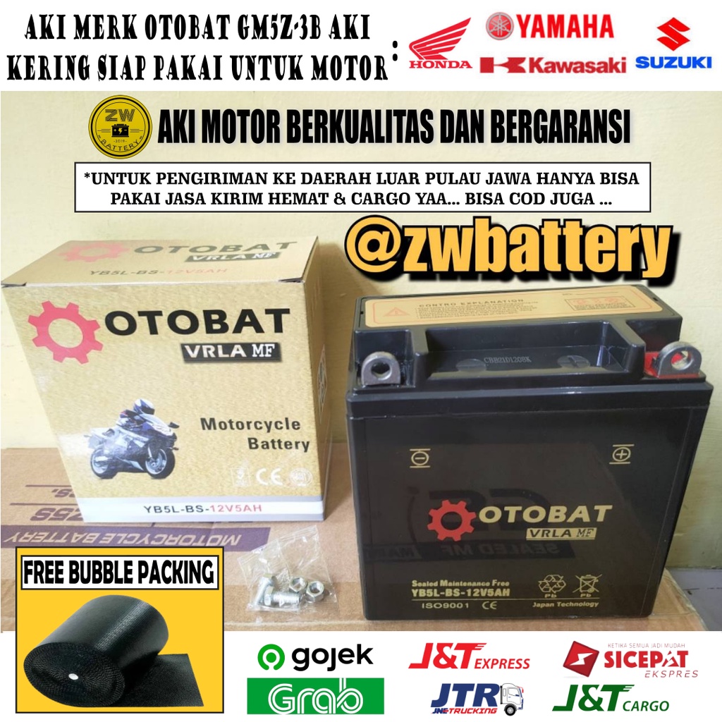 Jual Aki Motor Mio Sporty, Mio Smile, Supra Fit, Megapro Primus GM5Z-3B