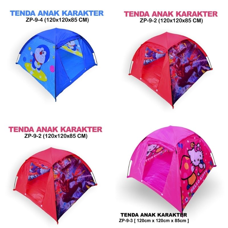 TENDA karakter anak Bahan polyester muat 2-3 anak  atau rumah tempat bermain anak endor outdoor tenda Uk 120x120x85 cm BISA COD!!!