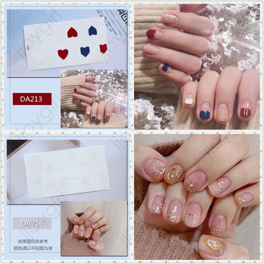 &lt;Jjoygirl&gt;DA Nail sticker motif / sticker kuku / stiker kuku / nail stiker glitter / stripes design