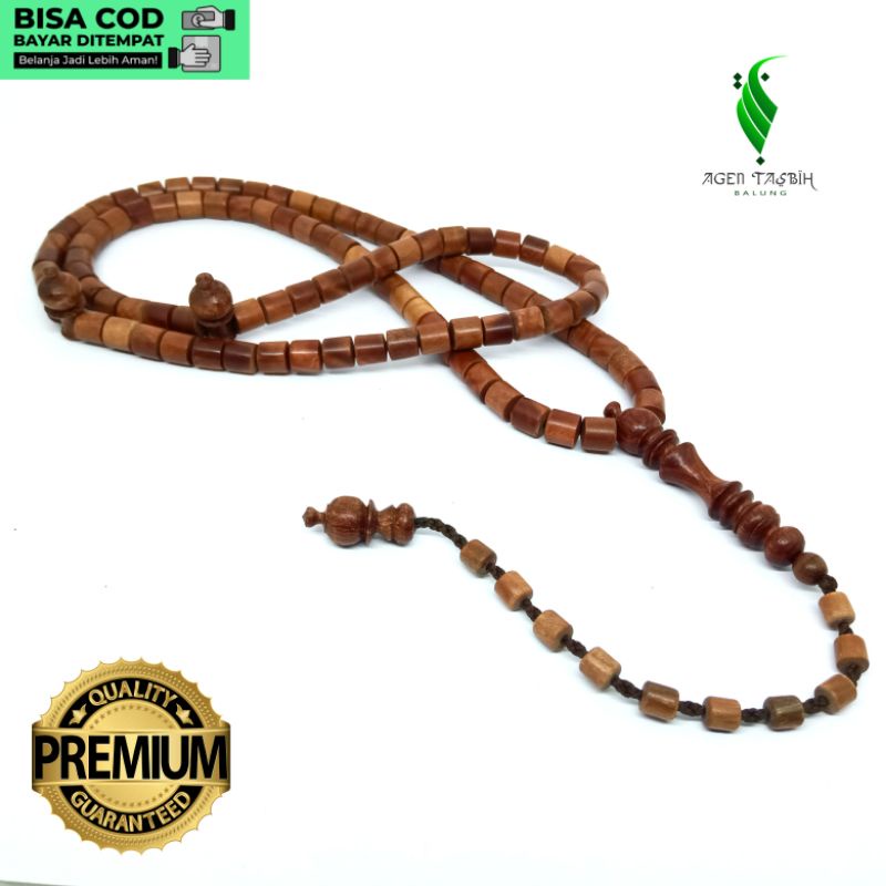 Tasbih Kayu Setigi Laut Asli Motif Tabung Size 8mm