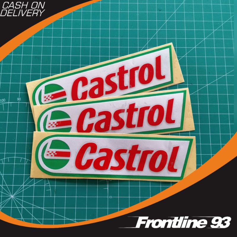 Cetak Sticker Cutting Logo Castrol Custom Stiker Cutting Racing Motor Mobil Helm