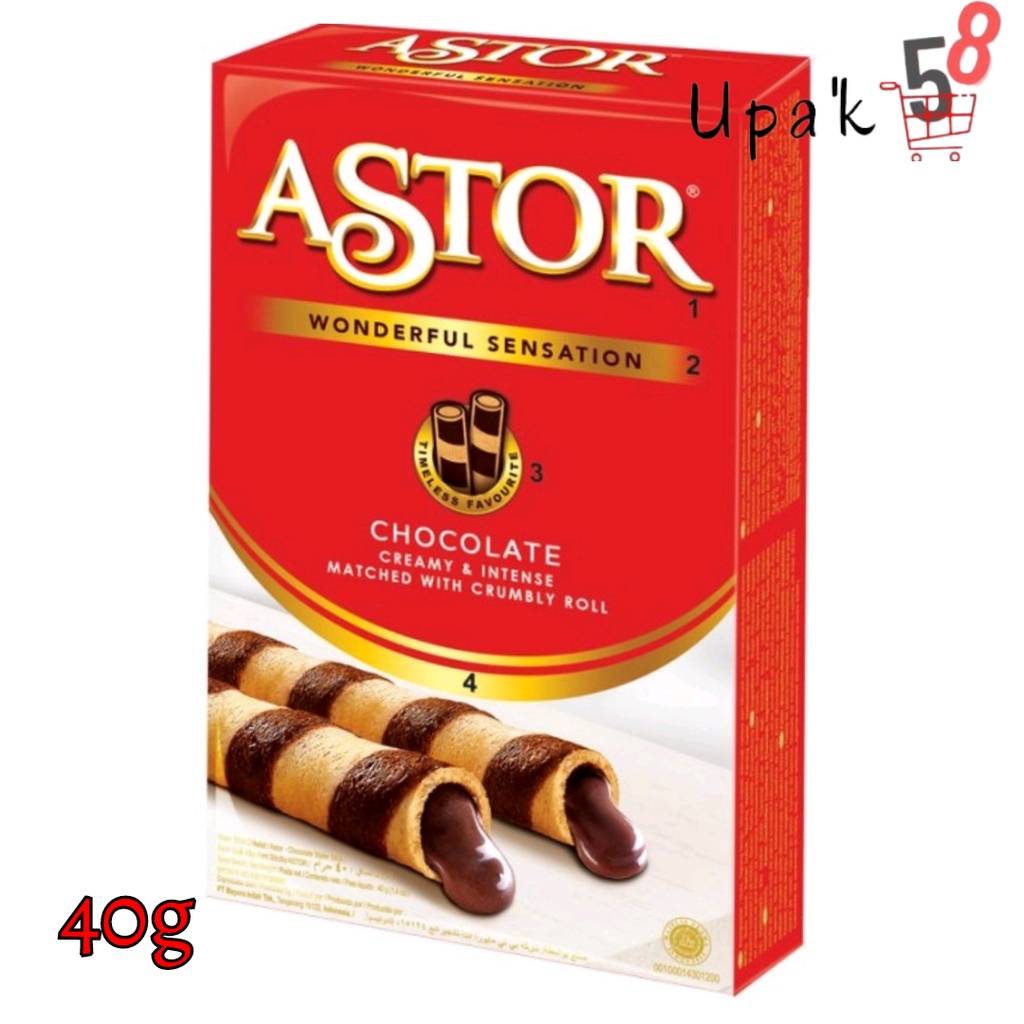 

Astor Wafer Roll Cokelat ( 40g ) / Astor Cokelat / Wafer Cokelat / Upak 58