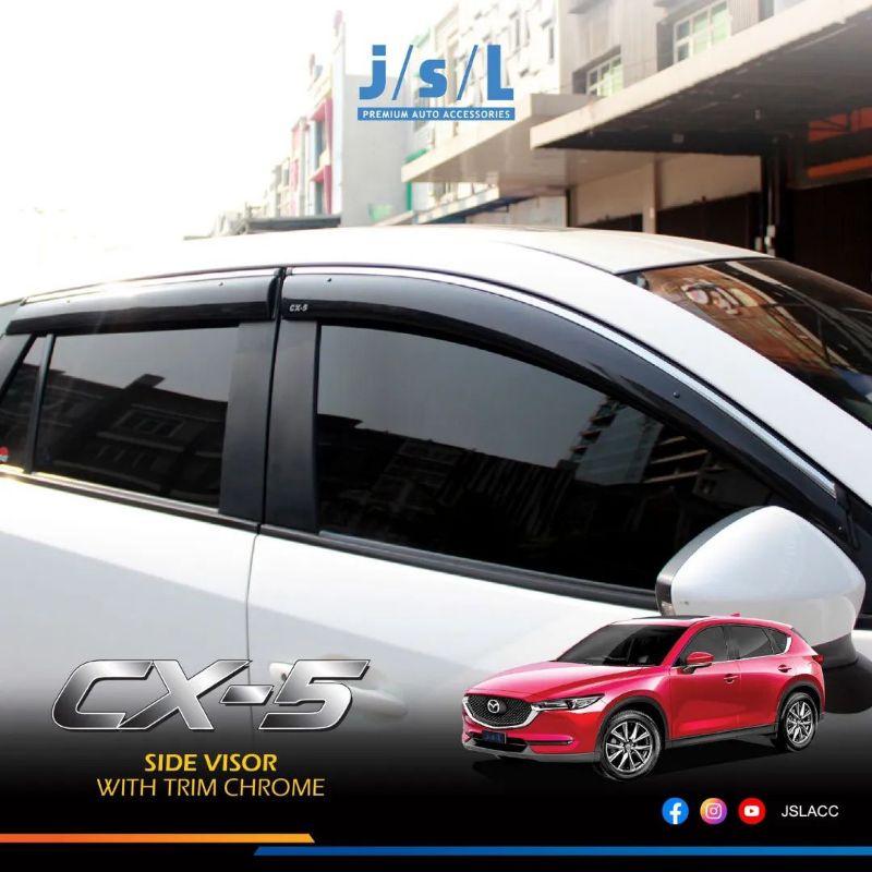 side visor Mazda CX5 with trim chrome injection talang air Mazda CX5