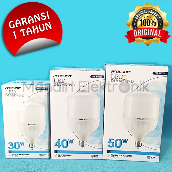 Lampu Bohlam LED Procyon 20W 30W 40W 50W Diamond Cahaya Putih Garansi 1 Tahun - Lampu LED Garansi