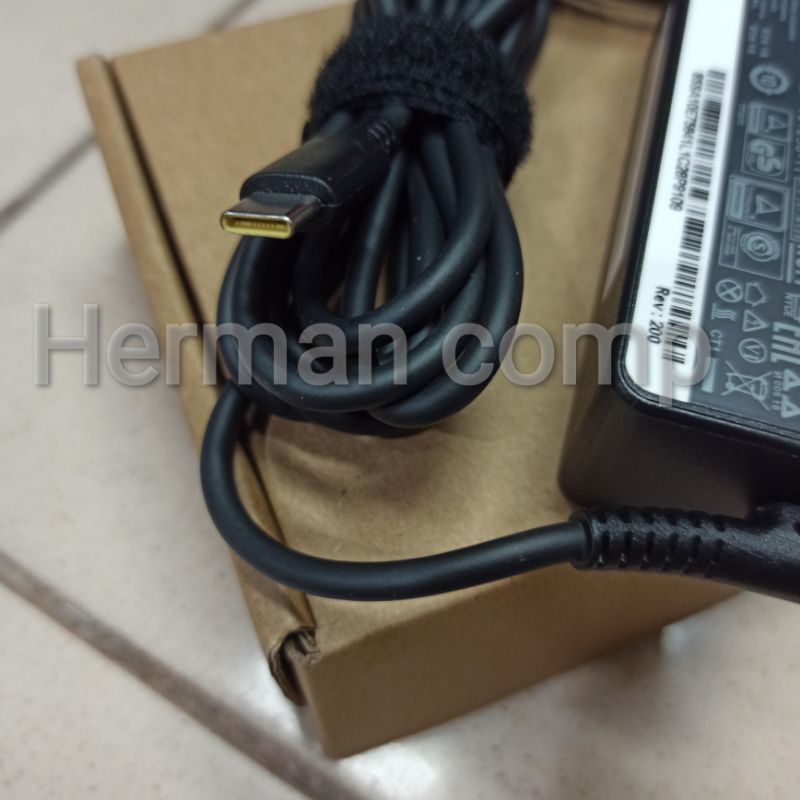 Original Adaptor Charger Laptop Lenovo 20V 2.25A Type C + Kabel Power