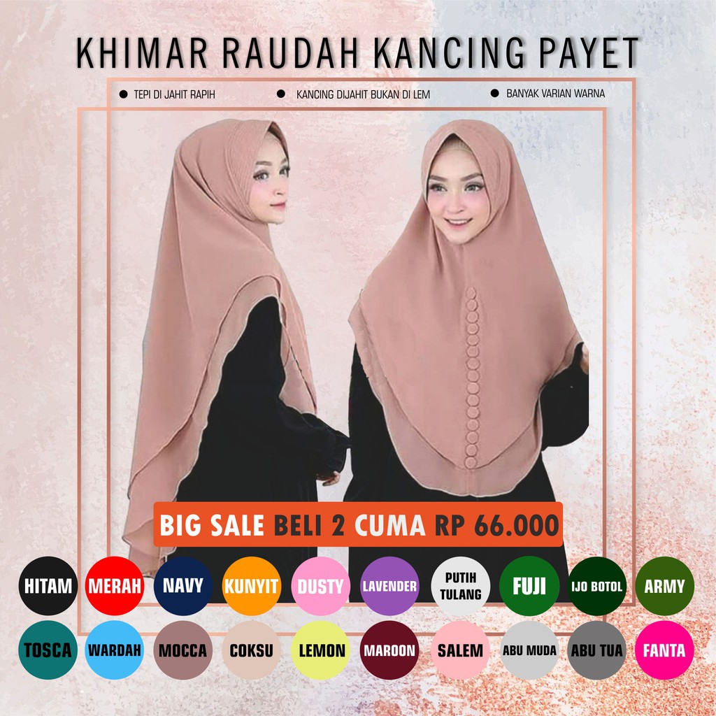 BEI 1 GRATIS KAOS  KAKI  MUSLIMAH TERLARIS Khimar Raudah 