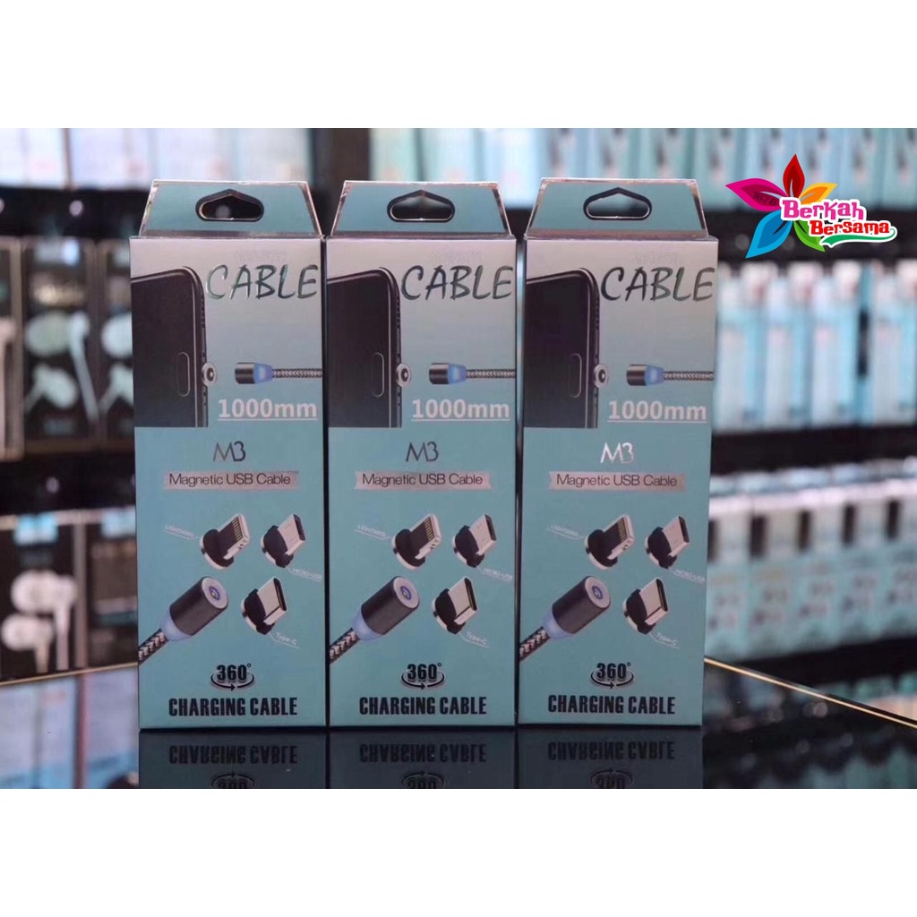 BM017 Kabel cable diinami charger Cashan magnetic 3in1 Micro i Pone tipe c fast charging 2.4A BB5678