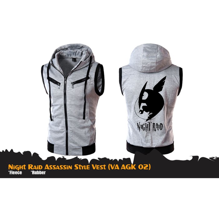 Rompi Anime Akame Ga Kill Night Raid Vest Hoodie VA AGK 02 Cosplay