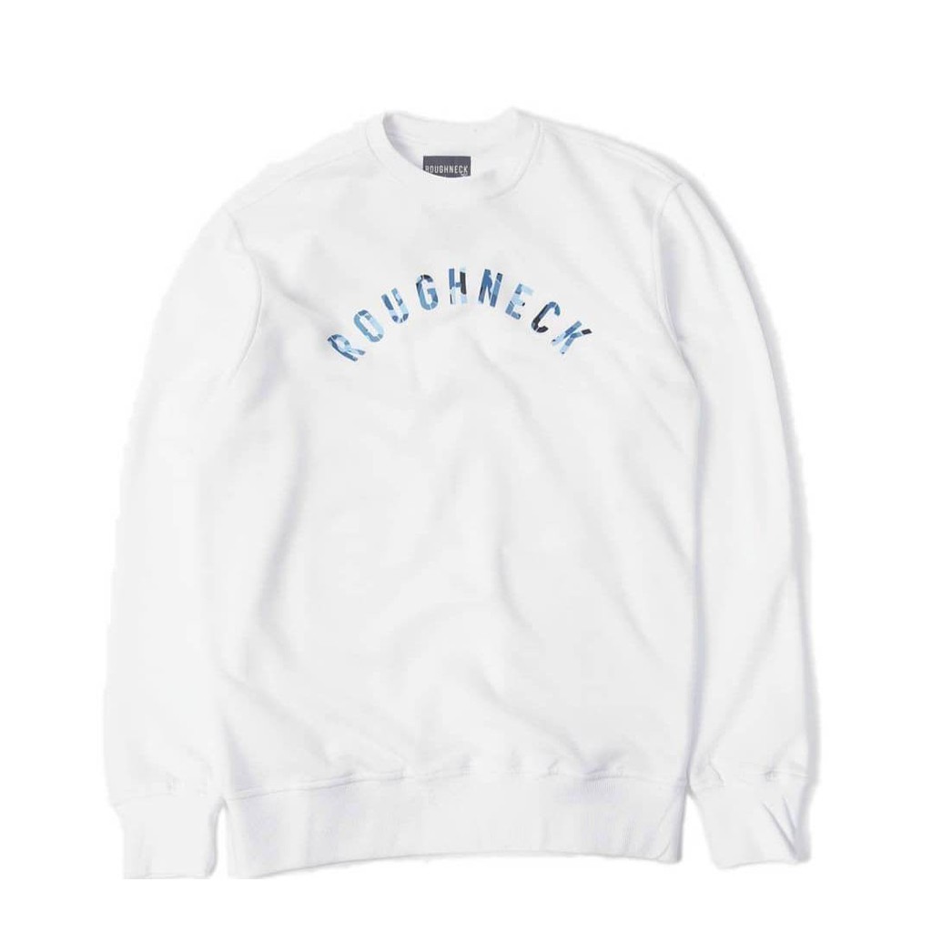 Sweater Roughneck 1991 White Basic Crewneck Unisex Full Hag tag Premium