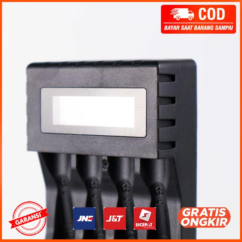 Charger Baterai 4 Slot LCD Display for AA AAA NiMh