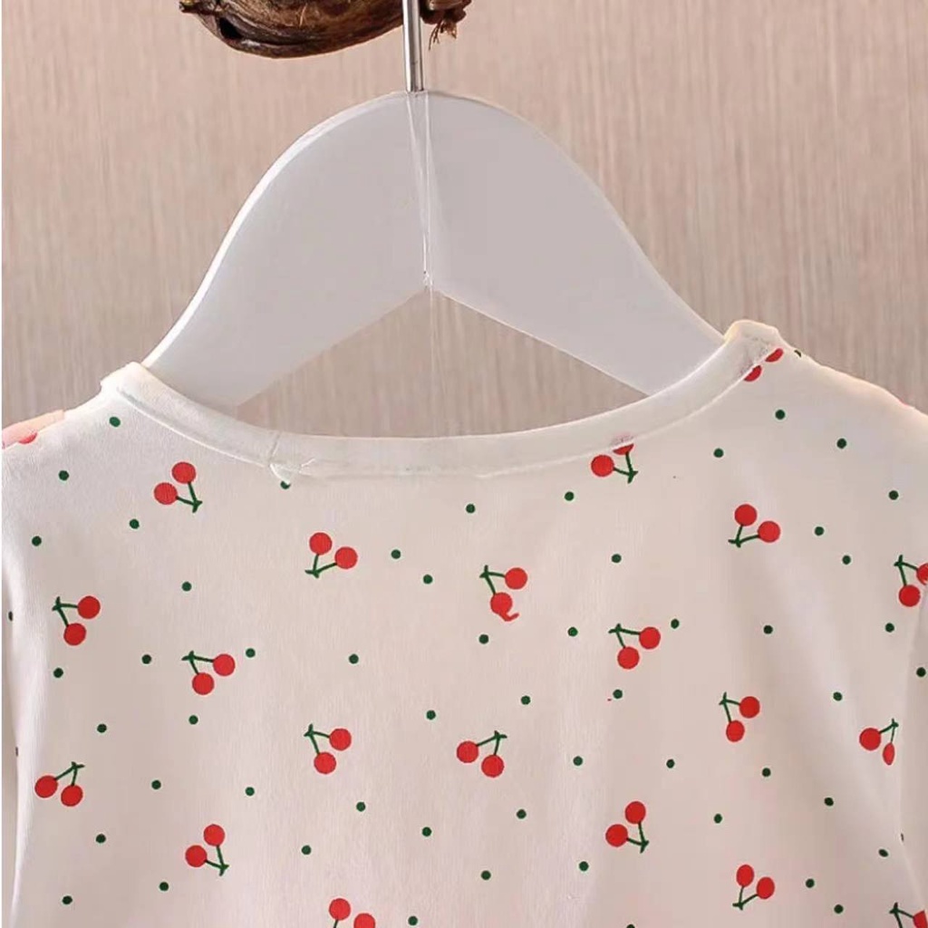KF CAT Dres Model Jumpsuit anak perempuan motif Cherry Lucu  bahan cotton super lembut fashion high quality 100% Import-6