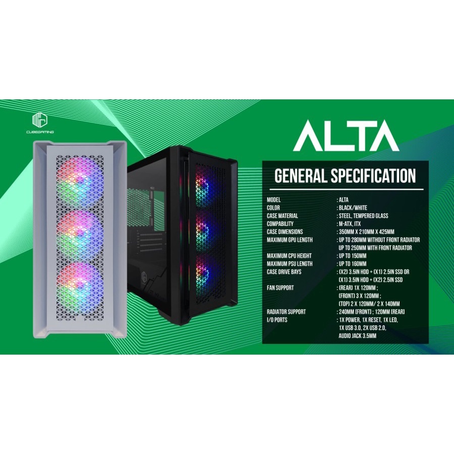 CUBE GAMING ALTA - MATX LEFT SIDE GLASS DOOR CASING