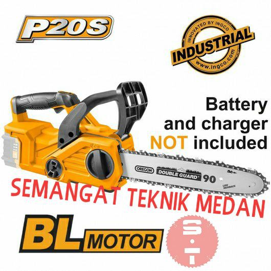 CGSLI2001 CORDLESS MESIN GERGAJI CHAINSAW BATERAI 12" 20V UNIT INGCO