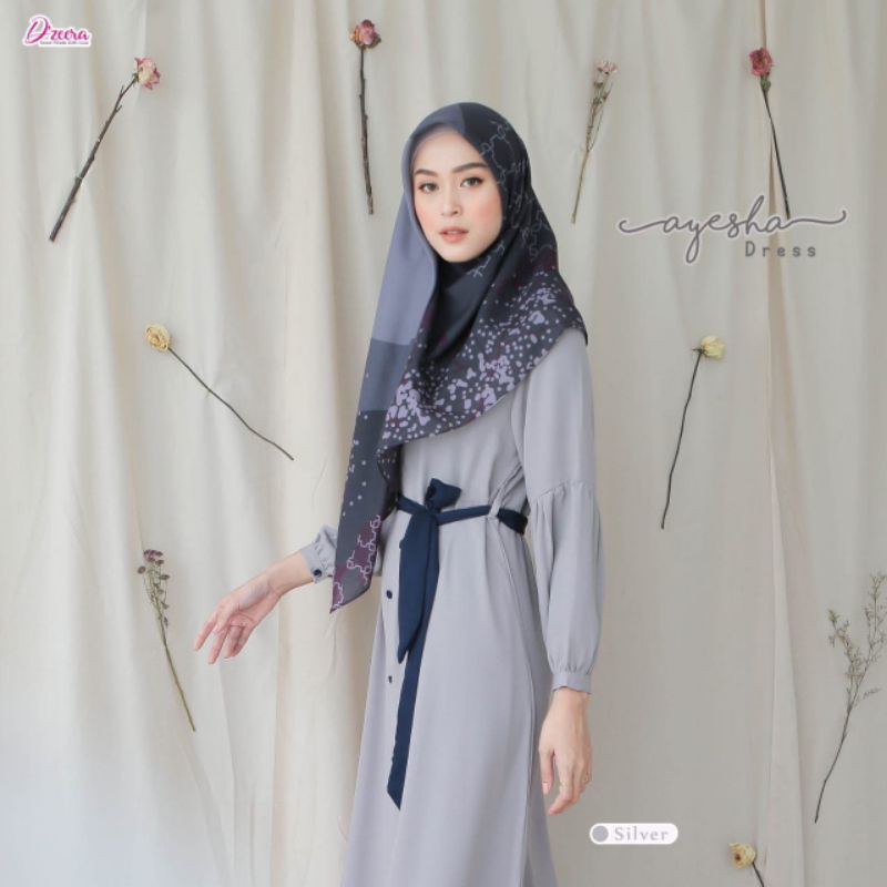 Ayesha dress by dzeera gamis two tone adem