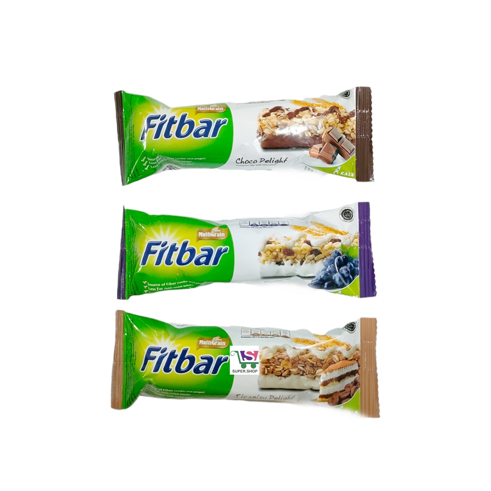 PROMO ! Fitbar Multi Grain Cheese Delight / Chocolate / Tiramisu / Fruits 20 Gram