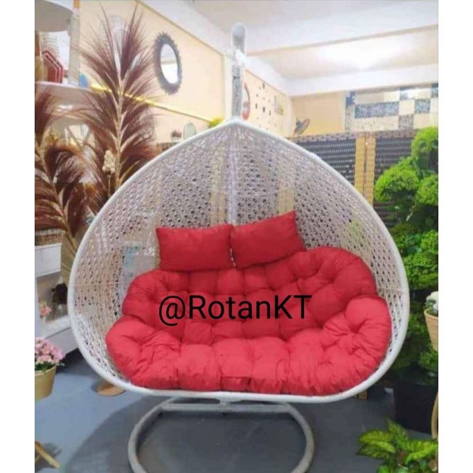 Ayunan Kursi Gantung Rotan Sintetis Semi Jumbo Santai Teras Rumah Terlaris